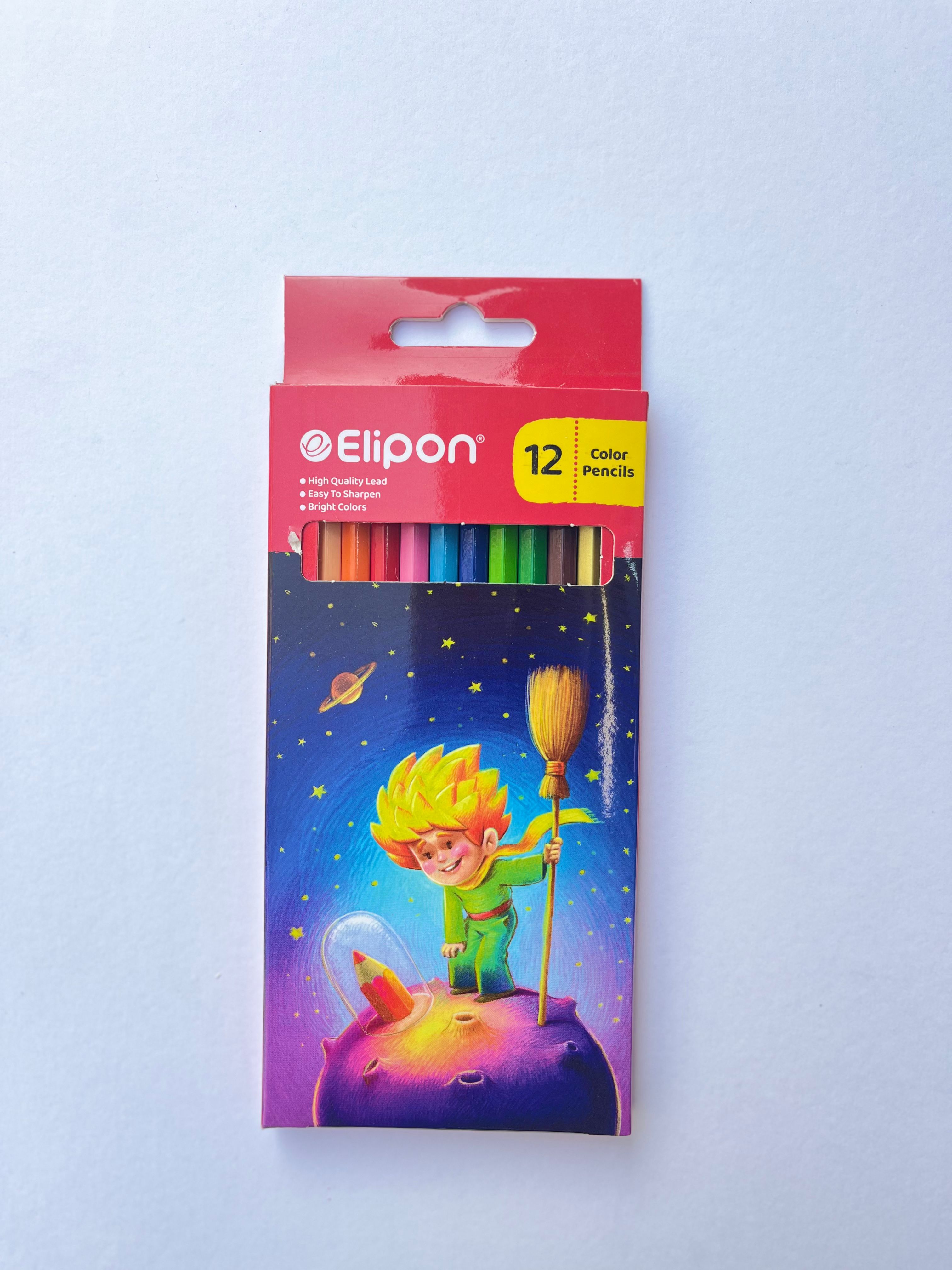 مداد رنگی 12 رنگ الیپون