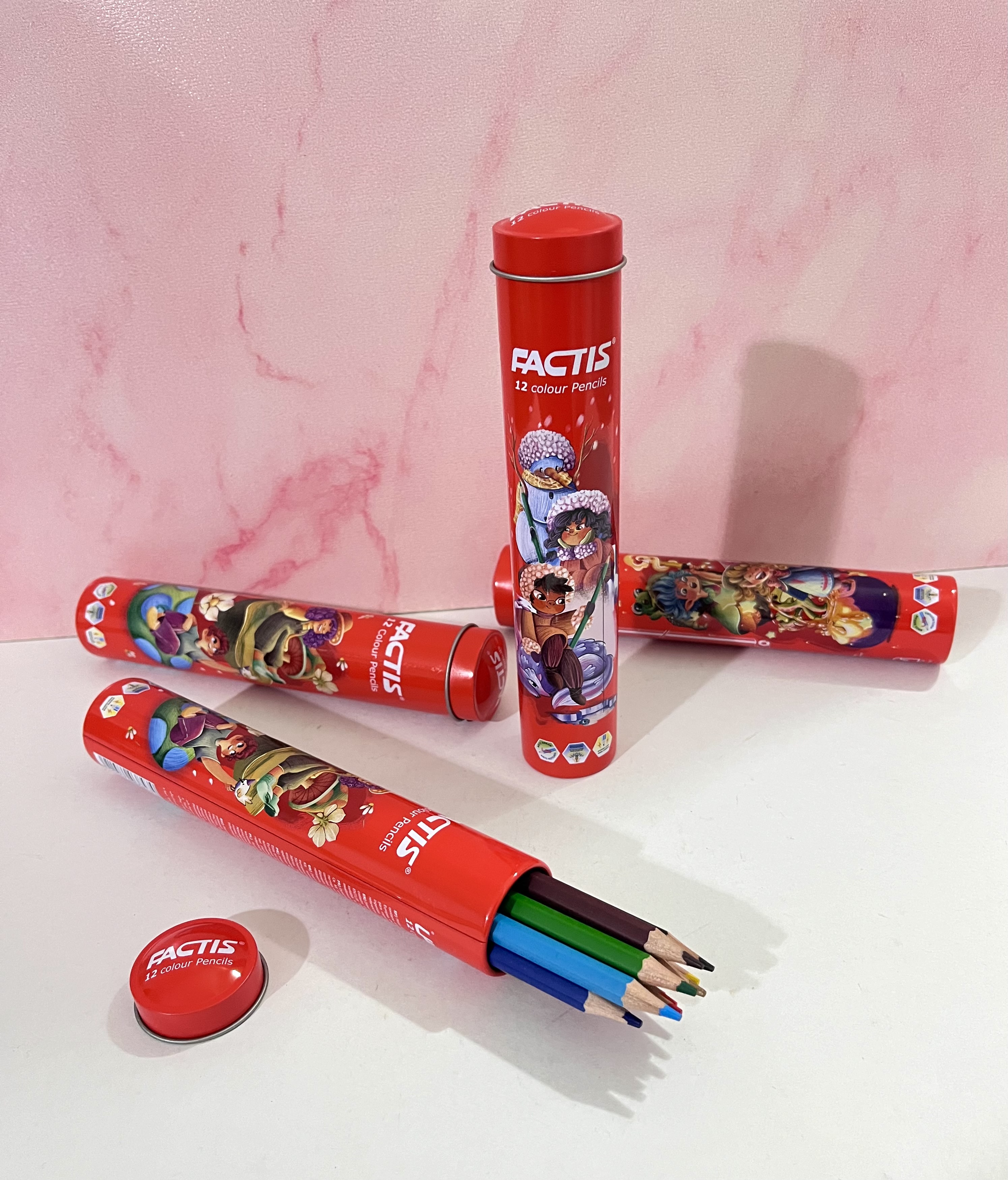 مداد رنگی لوله ای فکتیس 12 رنگ